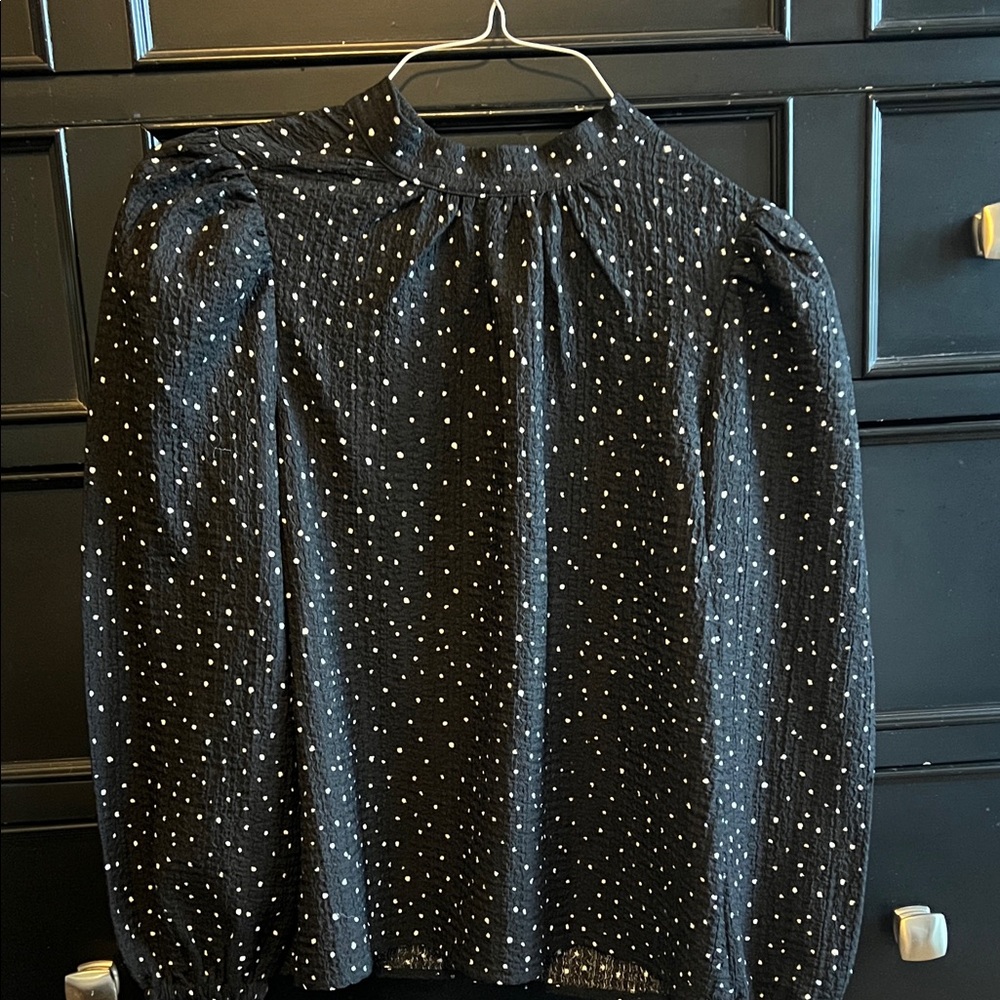 LOFT Black and White Polka Dot Skirt